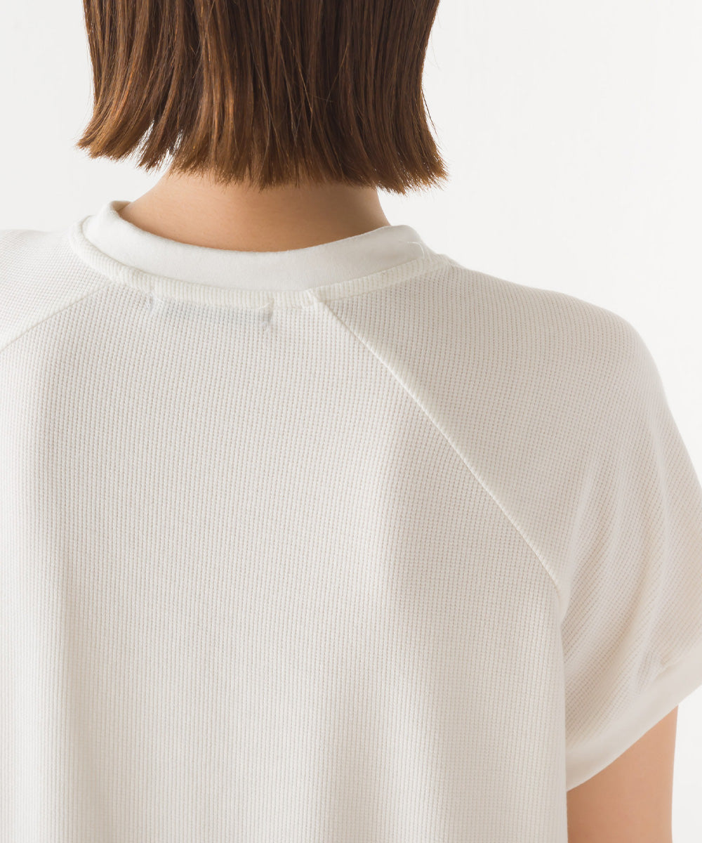 【OMNES】ベアワッフル裾スリットプルオーバー【7122-5245】