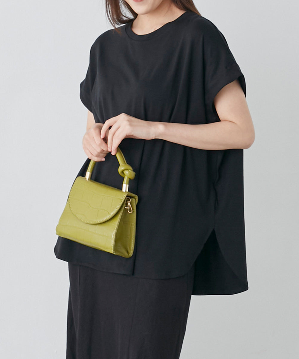【OMNES】UVカット&ドライ加工裾ラウンドヘム半袖チュニック【7122-5247】