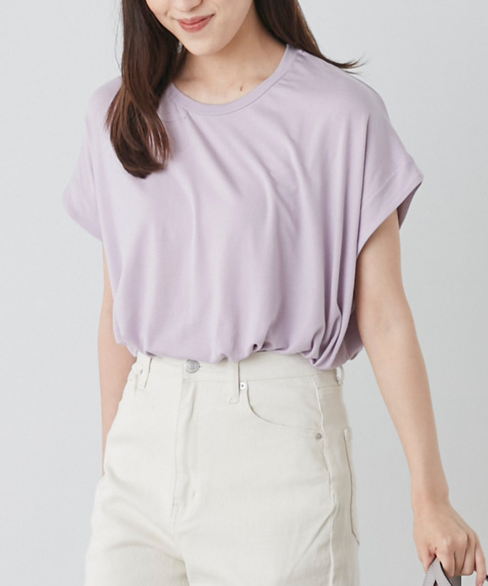 【OMNES】UVカット&ドライ加工裾ラウンドヘム半袖チュニック【7122-5247】