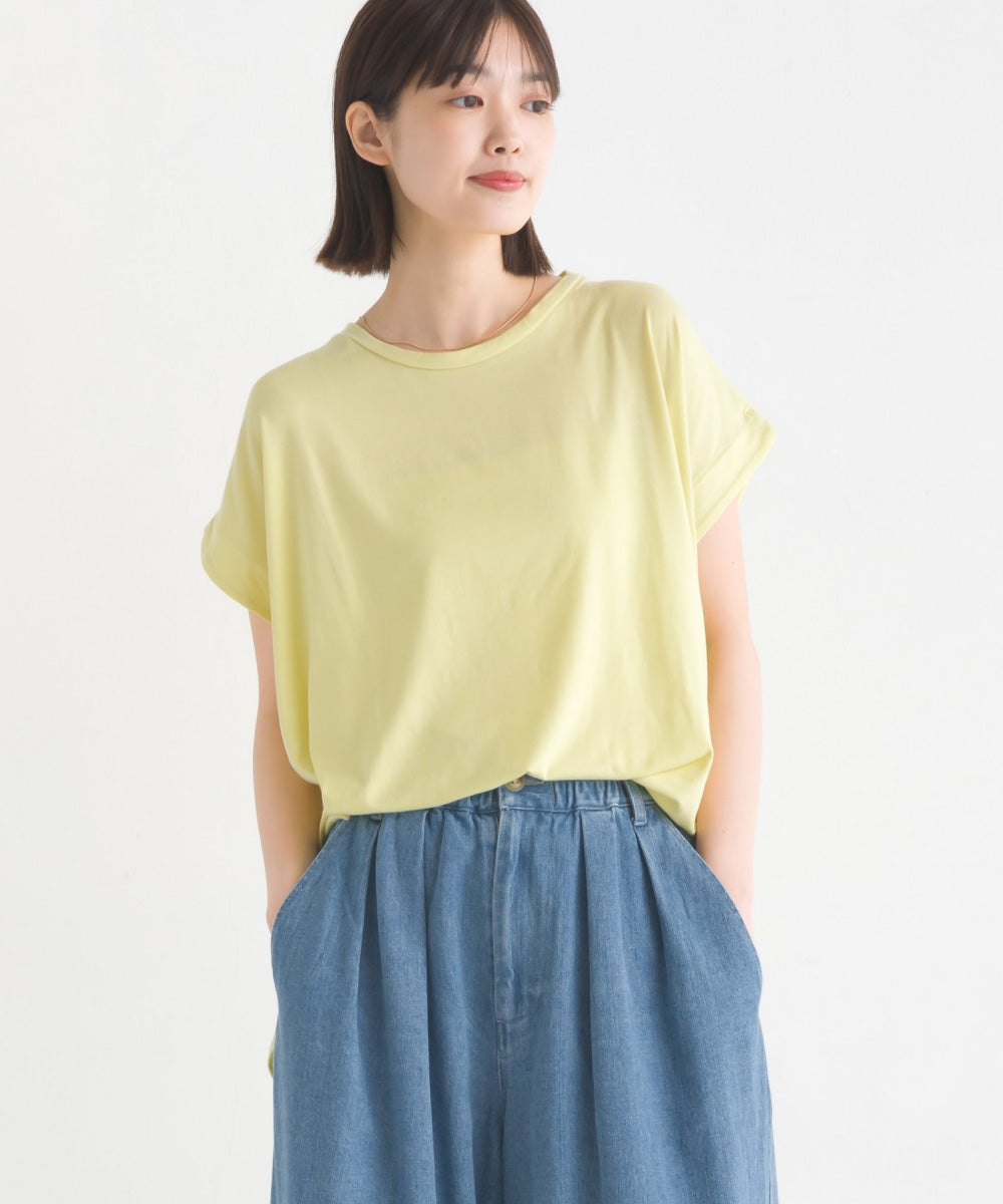 【OMNES】UVカット&ドライ加工裾ラウンドヘム半袖チュニック【7122-5247】