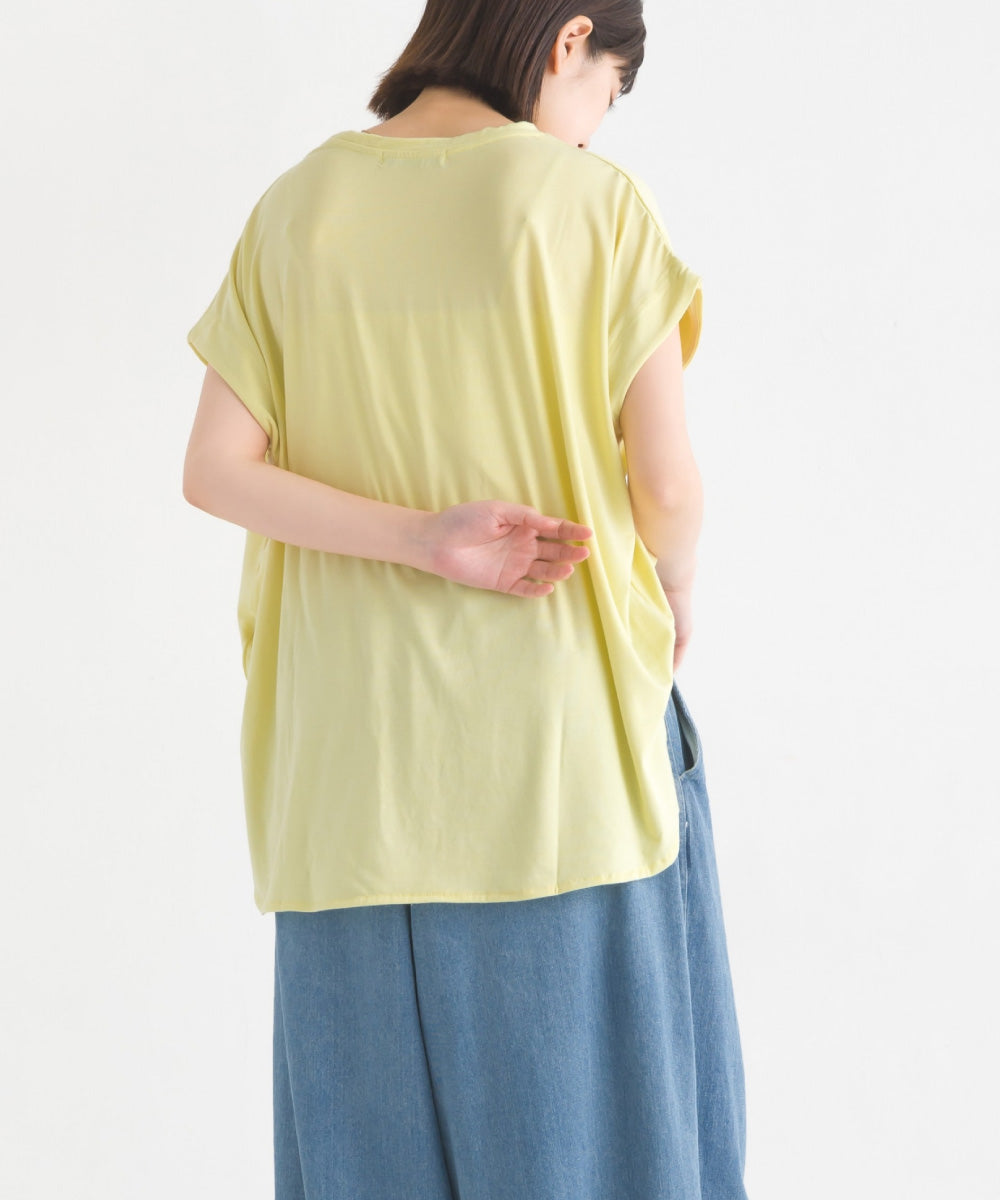 【OMNES】UVカット&ドライ加工裾ラウンドヘム半袖チュニック【7122-5247】