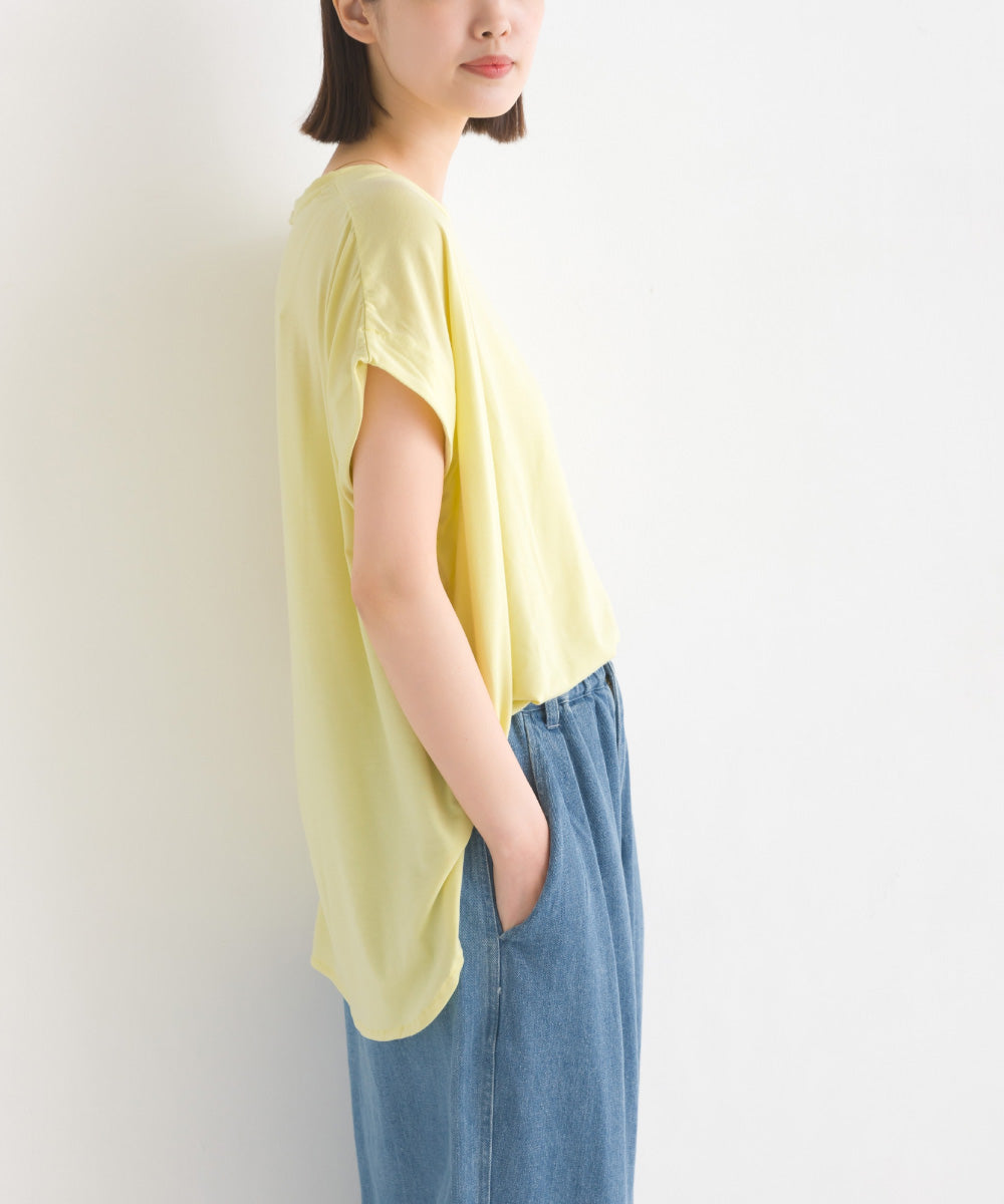 【OMNES】UVカット&ドライ加工裾ラウンドヘム半袖チュニック【7122-5247】