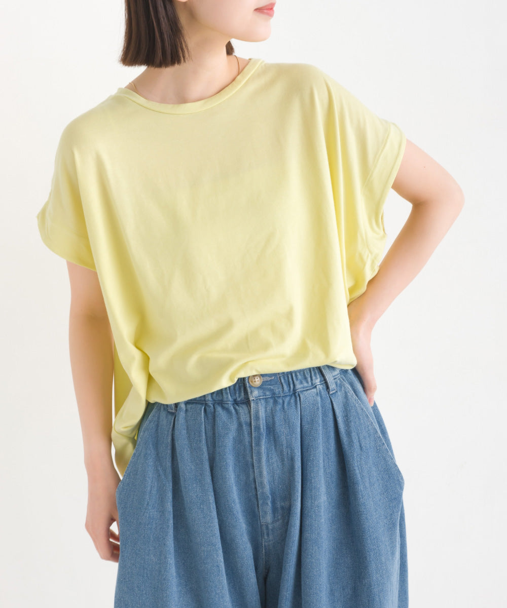 【OMNES】UVカット&ドライ加工裾ラウンドヘム半袖チュニック【7122-5247】