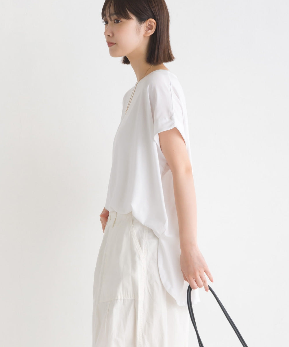 【OMNES】UVカット&ドライ加工裾ラウンドヘム半袖チュニック【7122-5247】