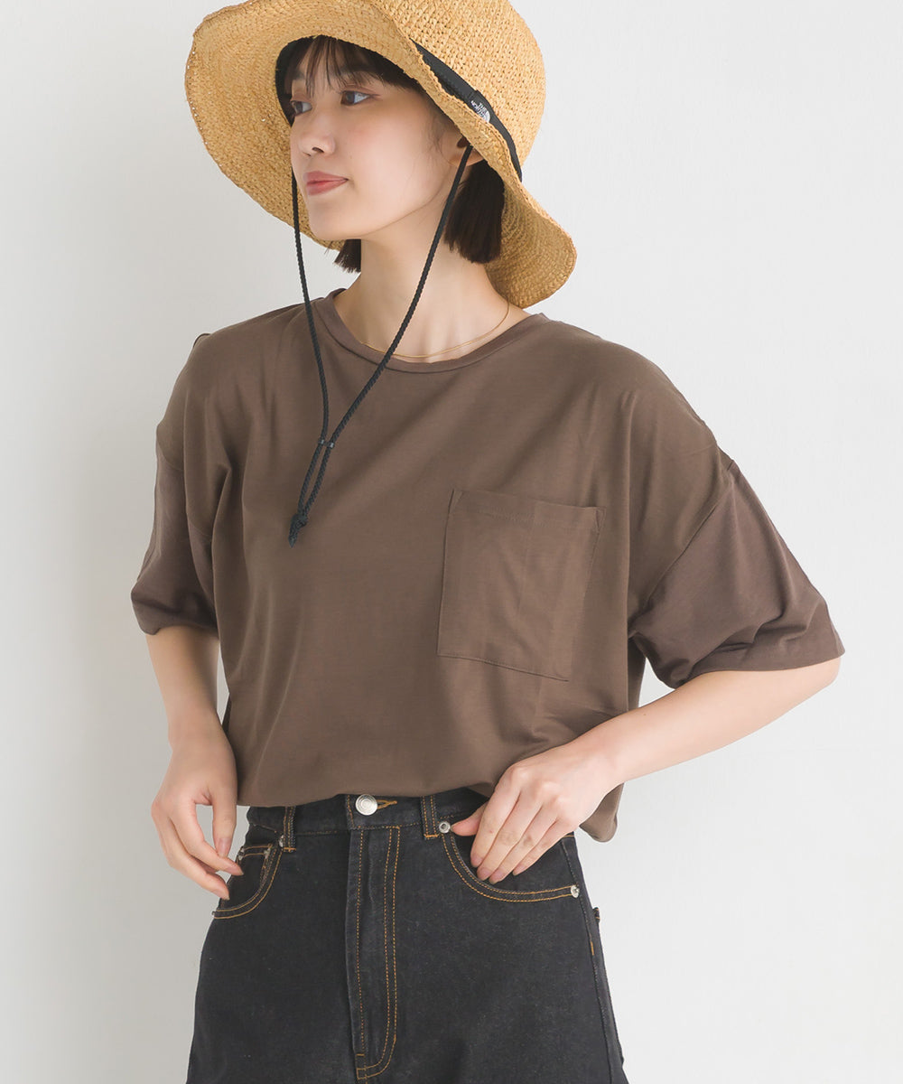 【OMNES】UVカット&ドライ加工 ポケット付き半袖Tシャツ【7122-5249】