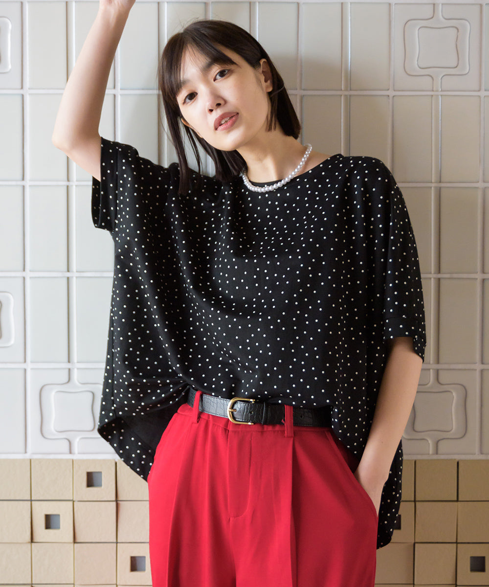 【OMNES】接触冷感レーヨンナイロンBIGシルエットプルオーバー 半袖 Tシャツ【7122-5278】