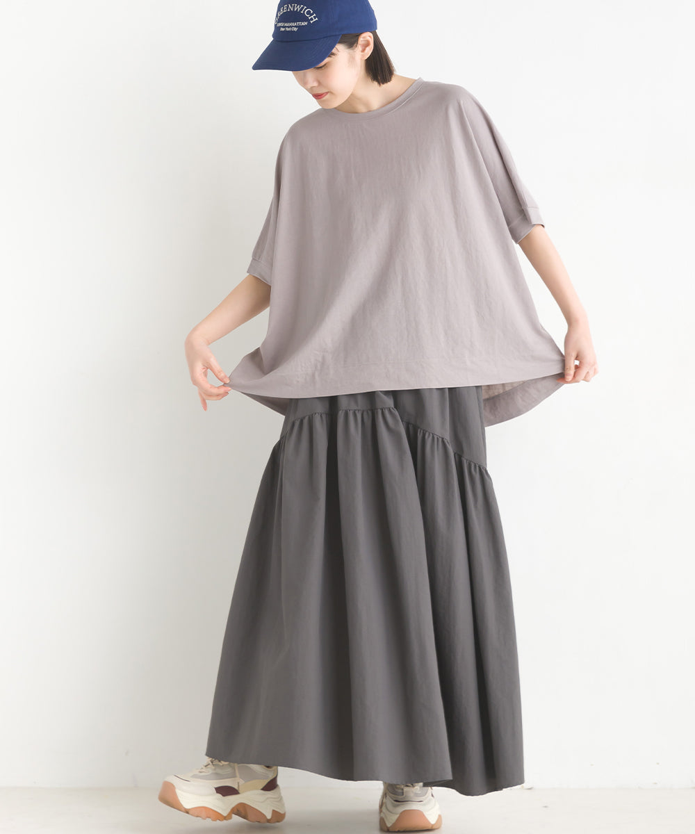 【OMNES】接触冷感レーヨンナイロンBIGシルエットプルオーバー 半袖 Tシャツ【7122-5278】