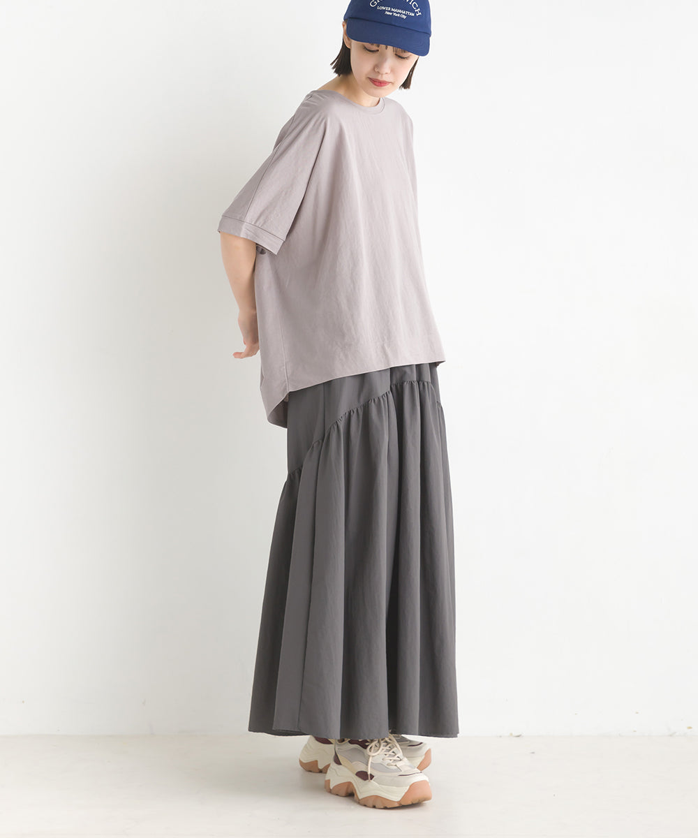 【OMNES】接触冷感レーヨンナイロンBIGシルエットプルオーバー 半袖 Tシャツ【7122-5278】