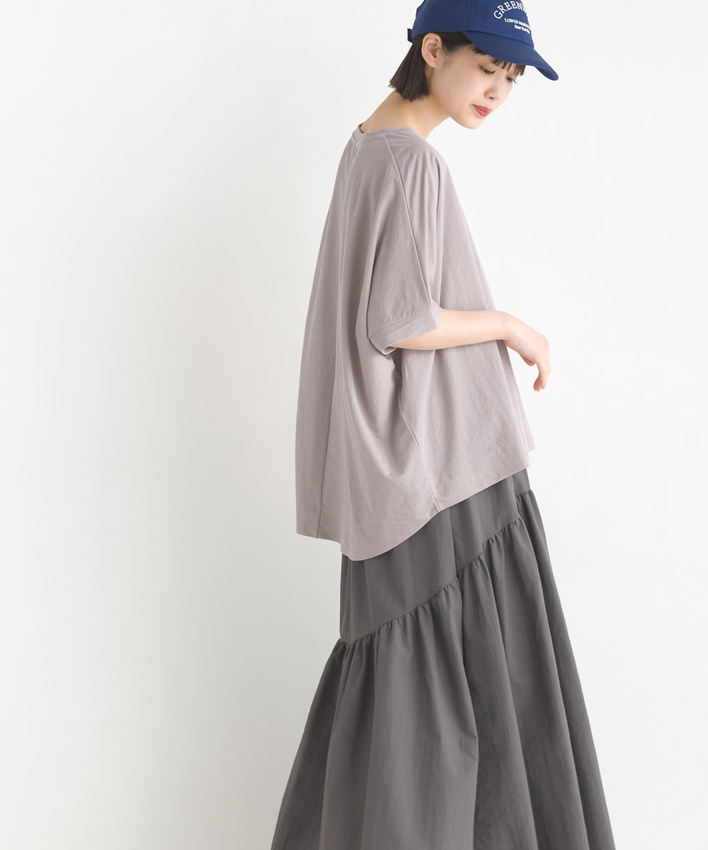 【OMNES】接触冷感レーヨンナイロンBIGシルエットプルオーバー 半袖 Tシャツ【7122-5278】
