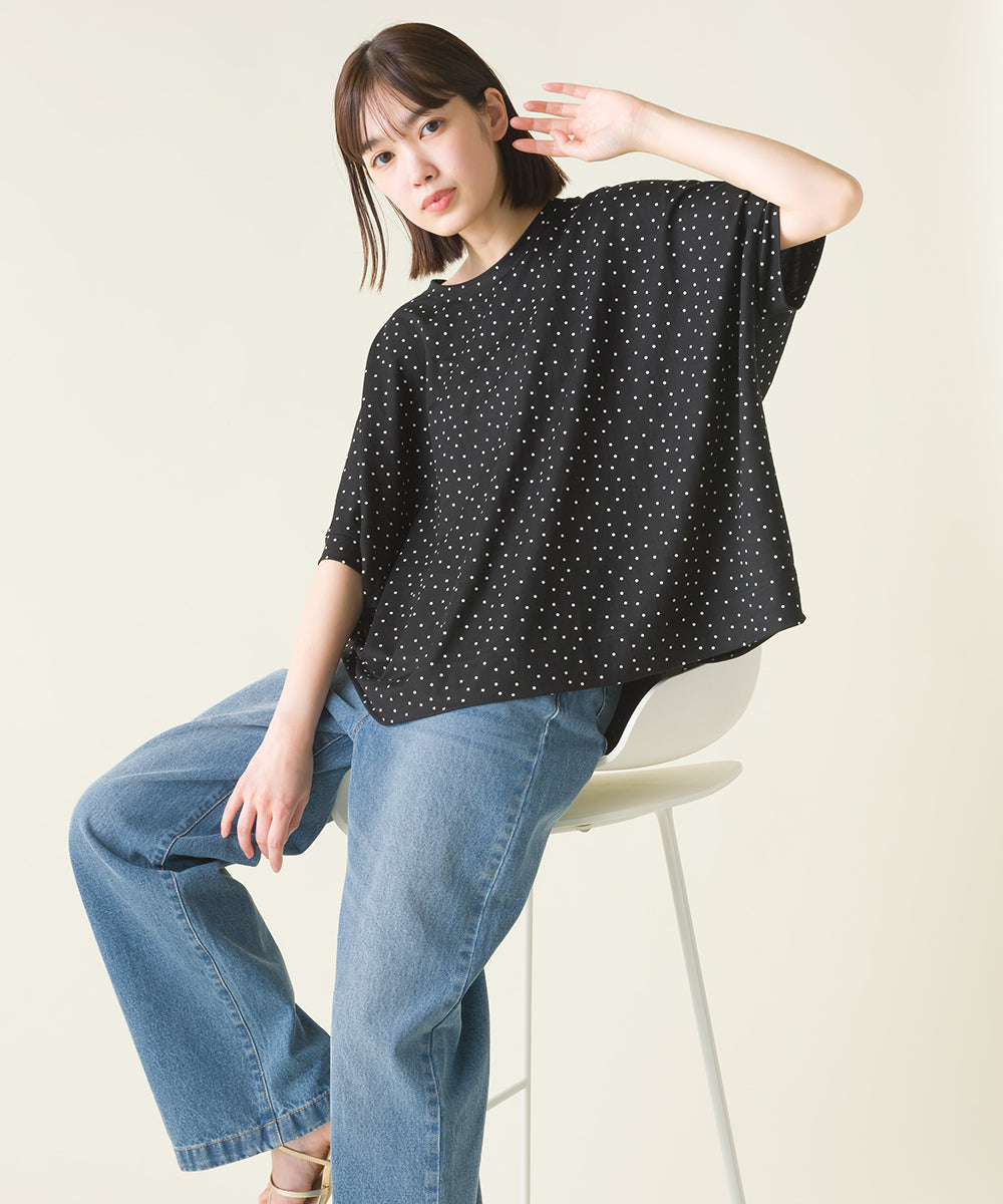 【OMNES】接触冷感レーヨンナイロンBIGシルエットプルオーバー 半袖 Tシャツ【7122-5278】