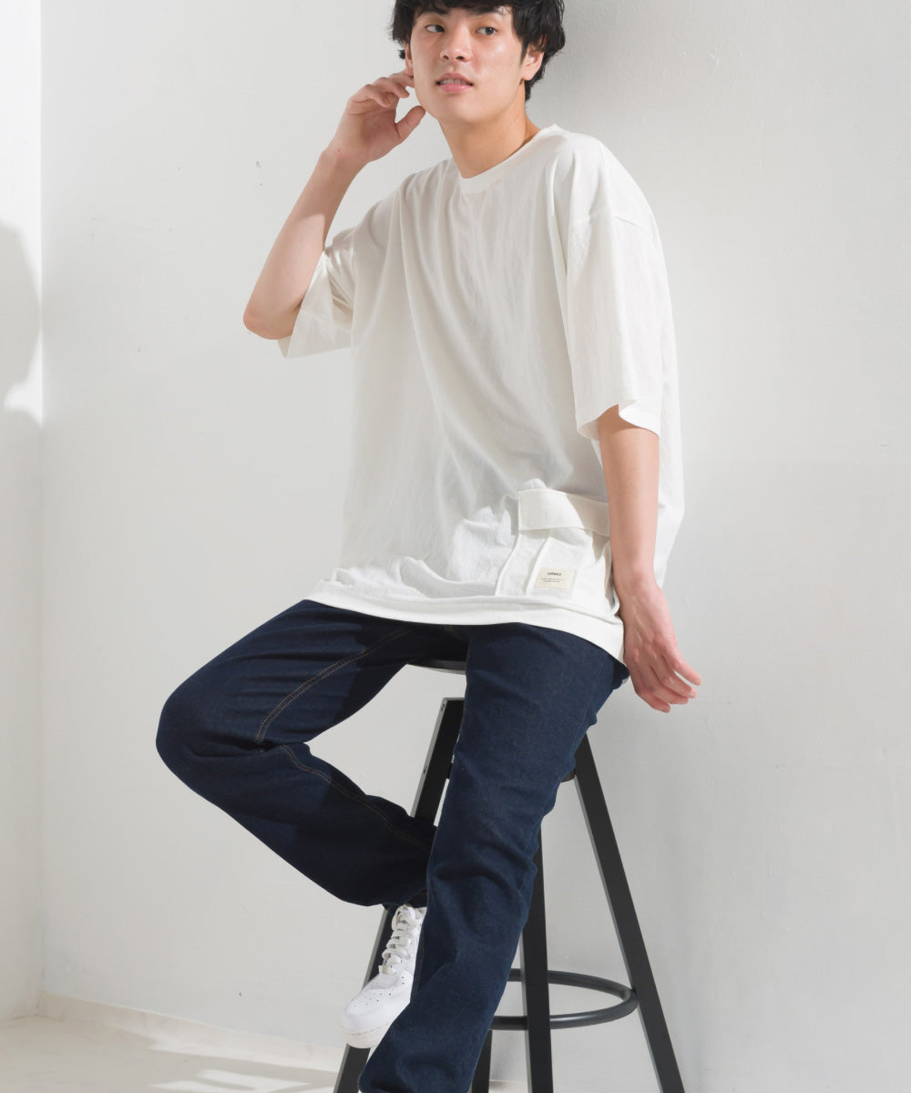 【OMNES】メンズ 接触冷感レーヨンナイロンサイドポケットTシャツ【7122-5280】