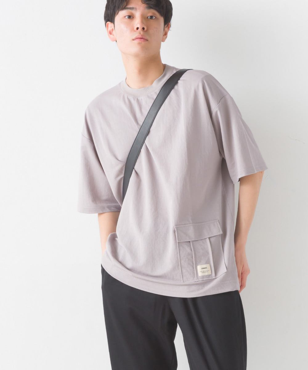 【OMNES】メンズ 接触冷感レーヨンナイロンサイドポケットTシャツ【7122-5280】
