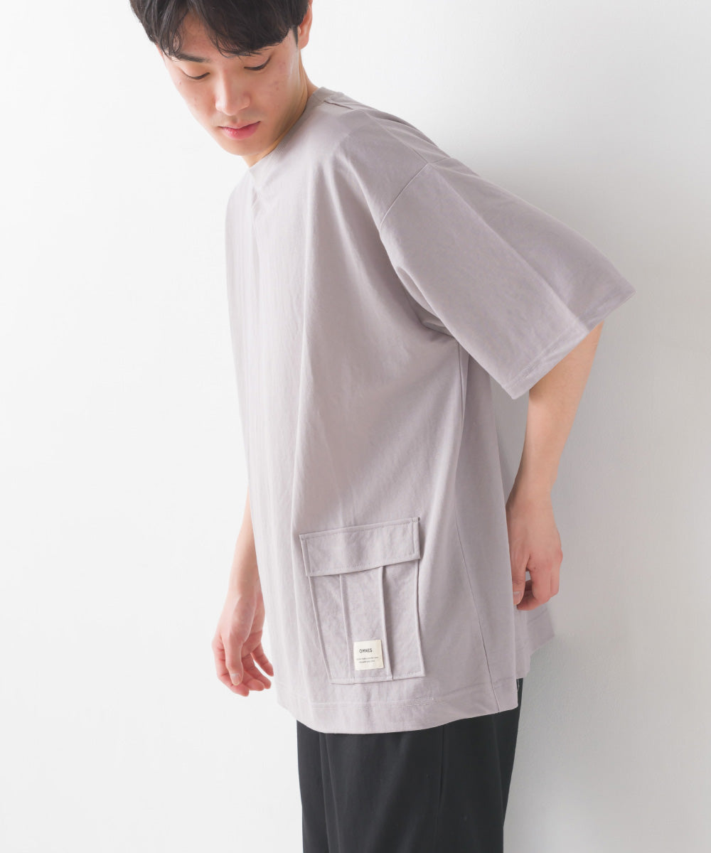 【OMNES】メンズ 接触冷感レーヨンナイロンサイドポケットTシャツ【7122-5280】
