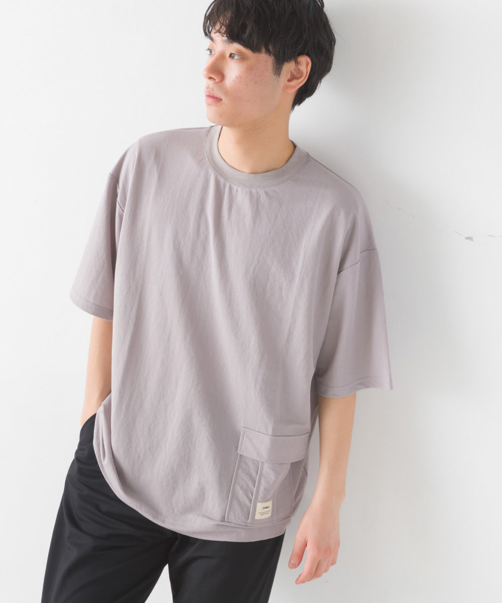 【OMNES】メンズ 接触冷感レーヨンナイロンサイドポケットTシャツ【7122-5280】