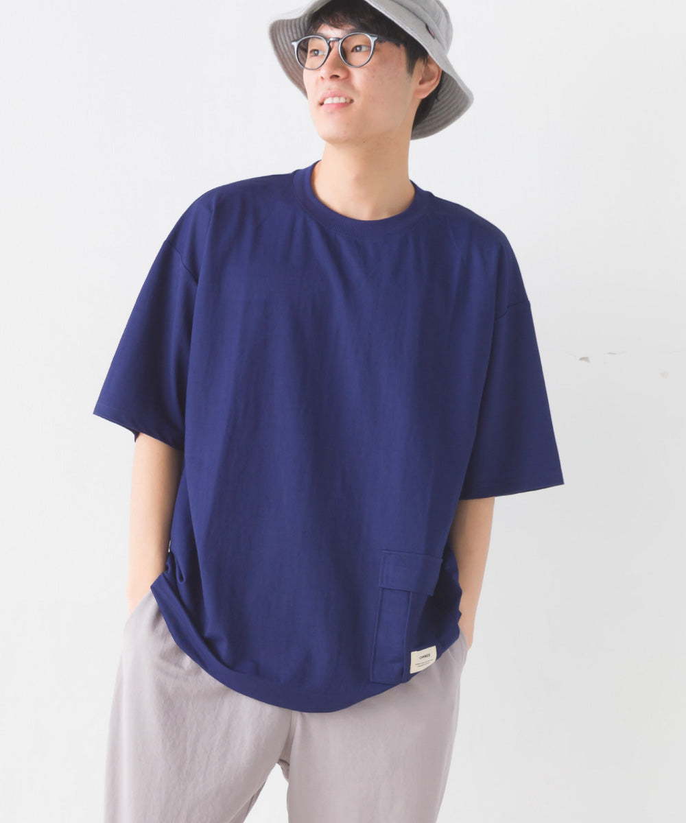 【OMNES】メンズ 接触冷感レーヨンナイロンサイドポケットTシャツ【7122-5280】