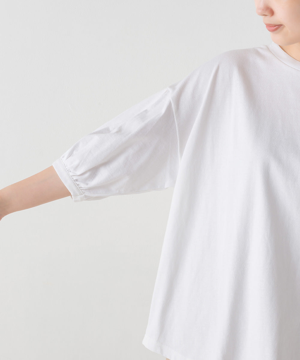 【OMNES】超撥水加工 タックボリューム半袖Tシャツ【7122-5300】