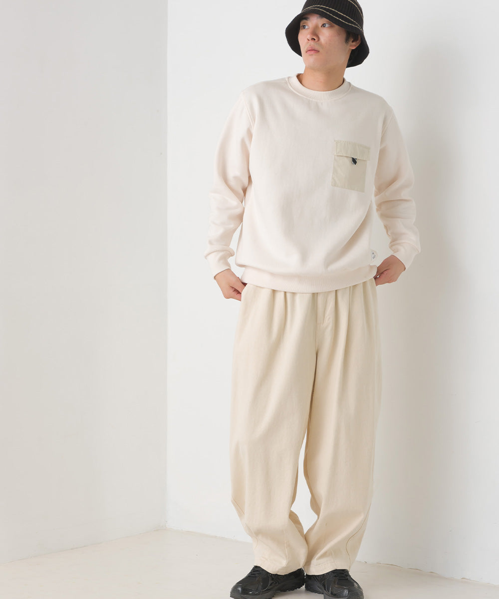 【OMNES】メンズ裏起毛フラップポケット付きプルオーバー長袖【7122-5334】