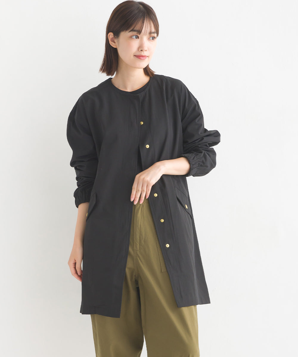 【OMNES】撥水加工フィッシュテール ノーカラーコート【7122-7115】