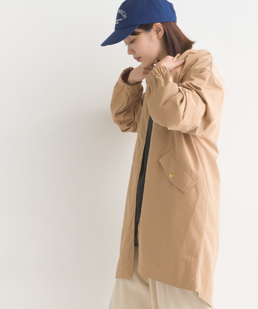 【OMNES】撥水加工フィッシュテール ノーカラーコート【7122-7115】