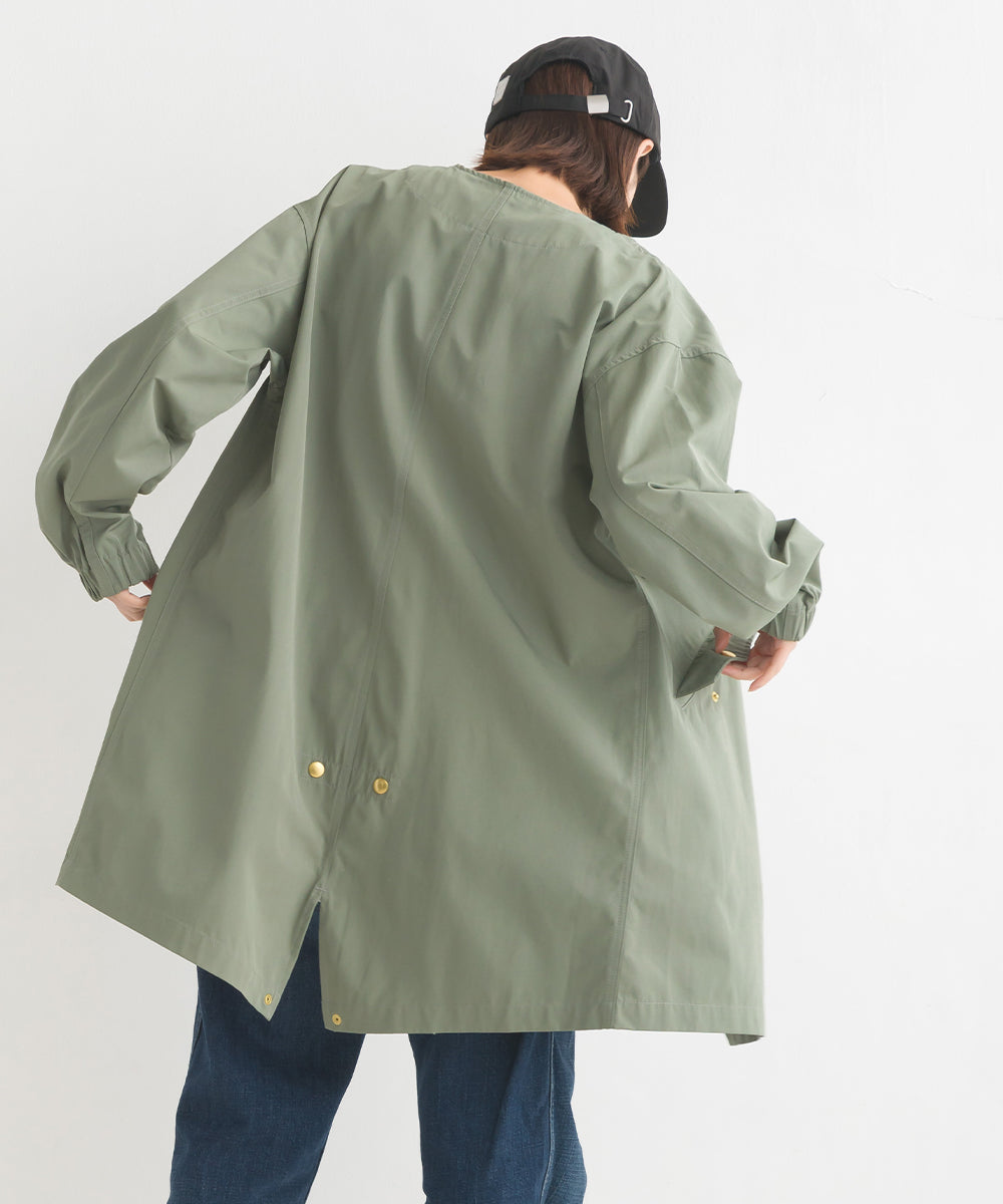 【OMNES】撥水加工フィッシュテール ノーカラーコート【7122-7115】