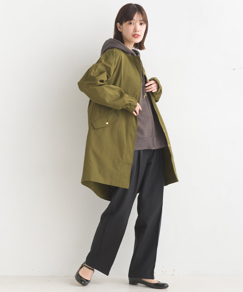 【OMNES】撥水加工フィッシュテール ノーカラーコート【7122-7115】
