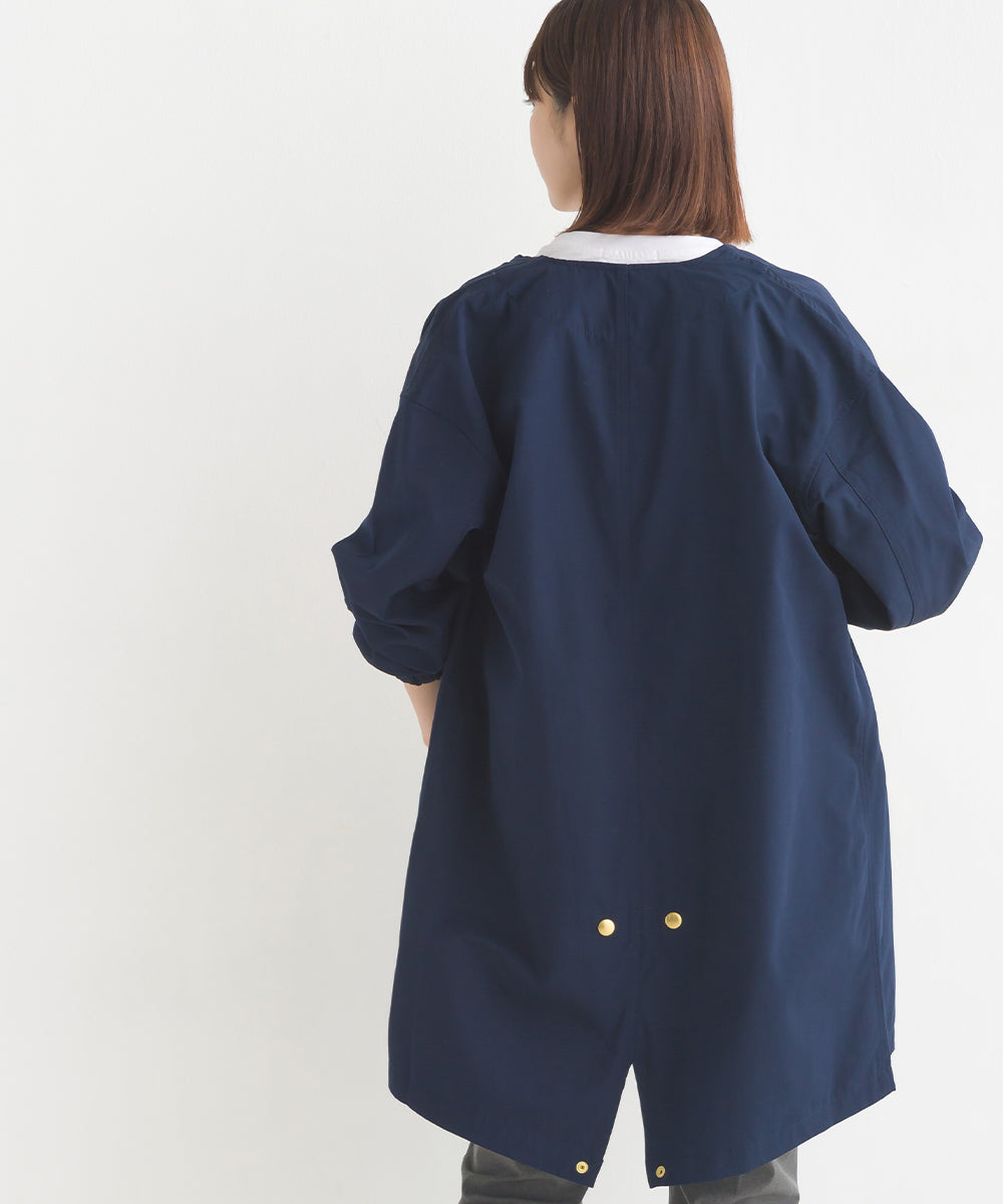 【OMNES】撥水加工フィッシュテール ノーカラーコート【7122-7115】