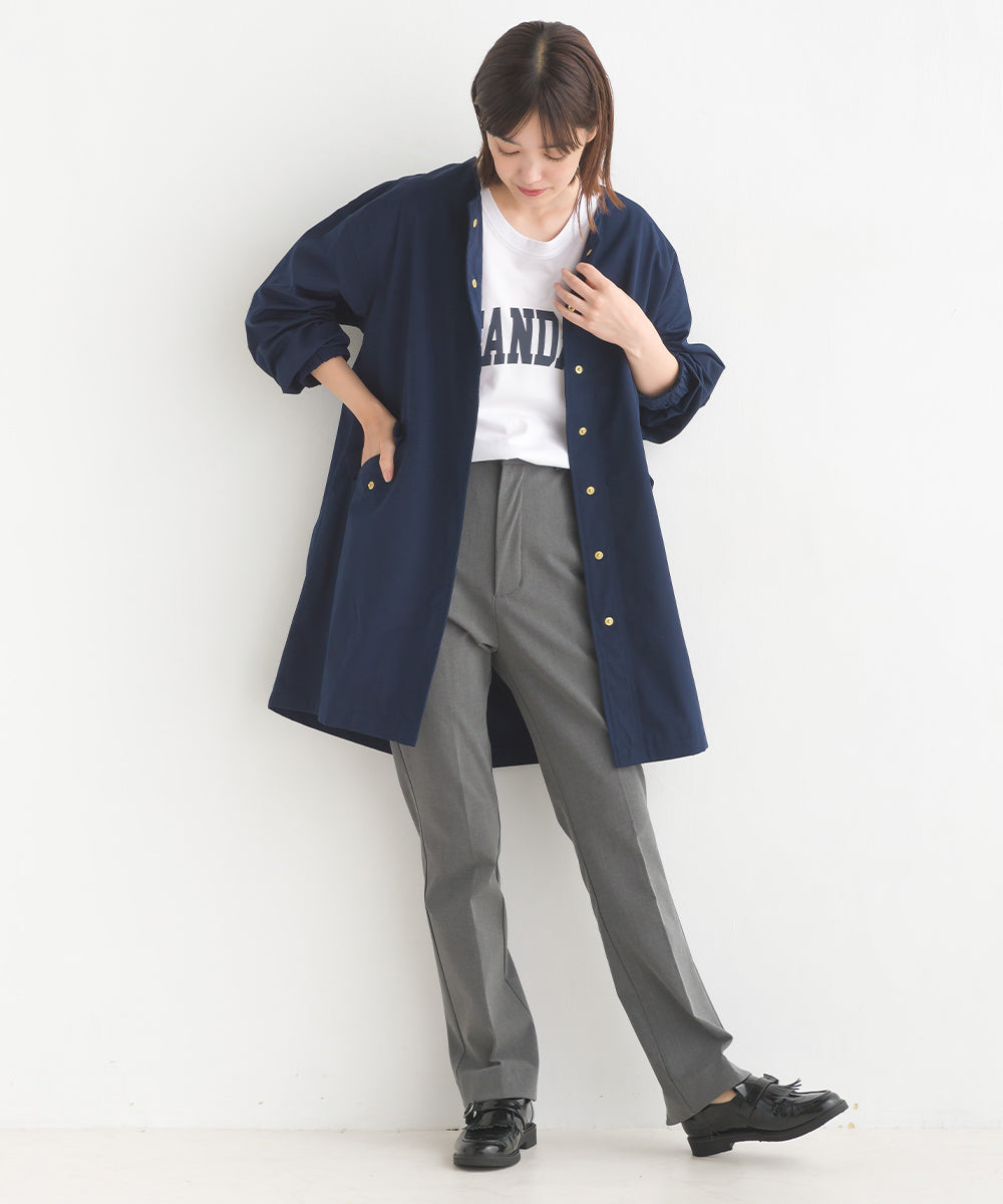 【OMNES】撥水加工フィッシュテール ノーカラーコート【7122-7115】