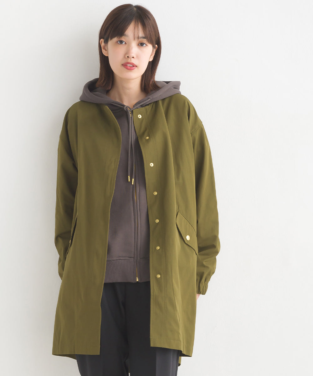【OMNES】撥水加工フィッシュテール ノーカラーコート【7122-7115】
