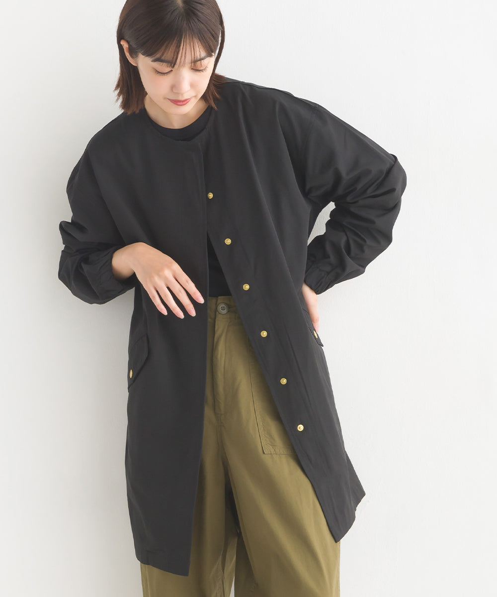【OMNES】撥水加工フィッシュテール ノーカラーコート【7122-7115】