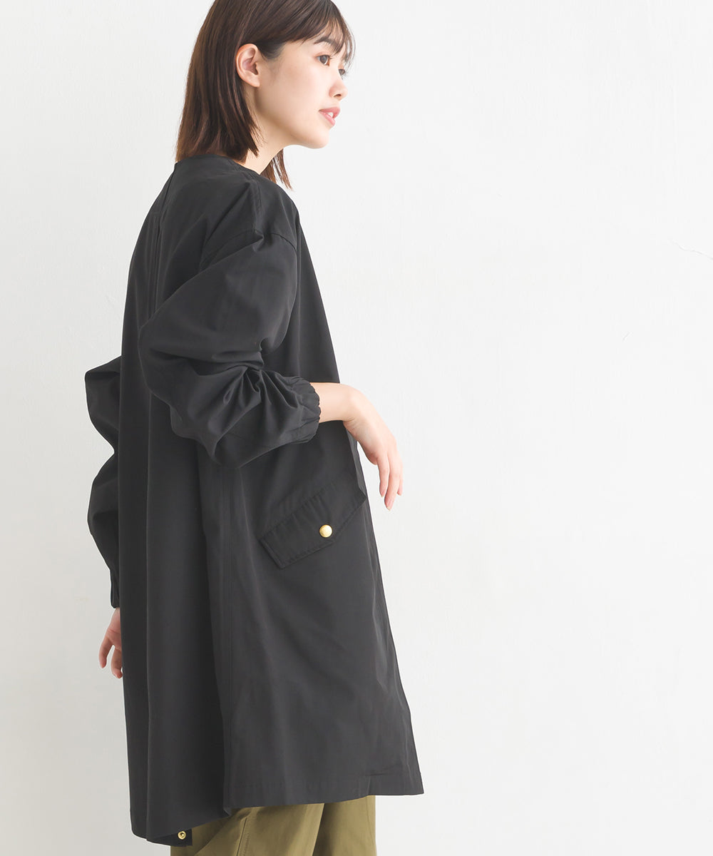 【OMNES】撥水加工フィッシュテール ノーカラーコート【7122-7115】