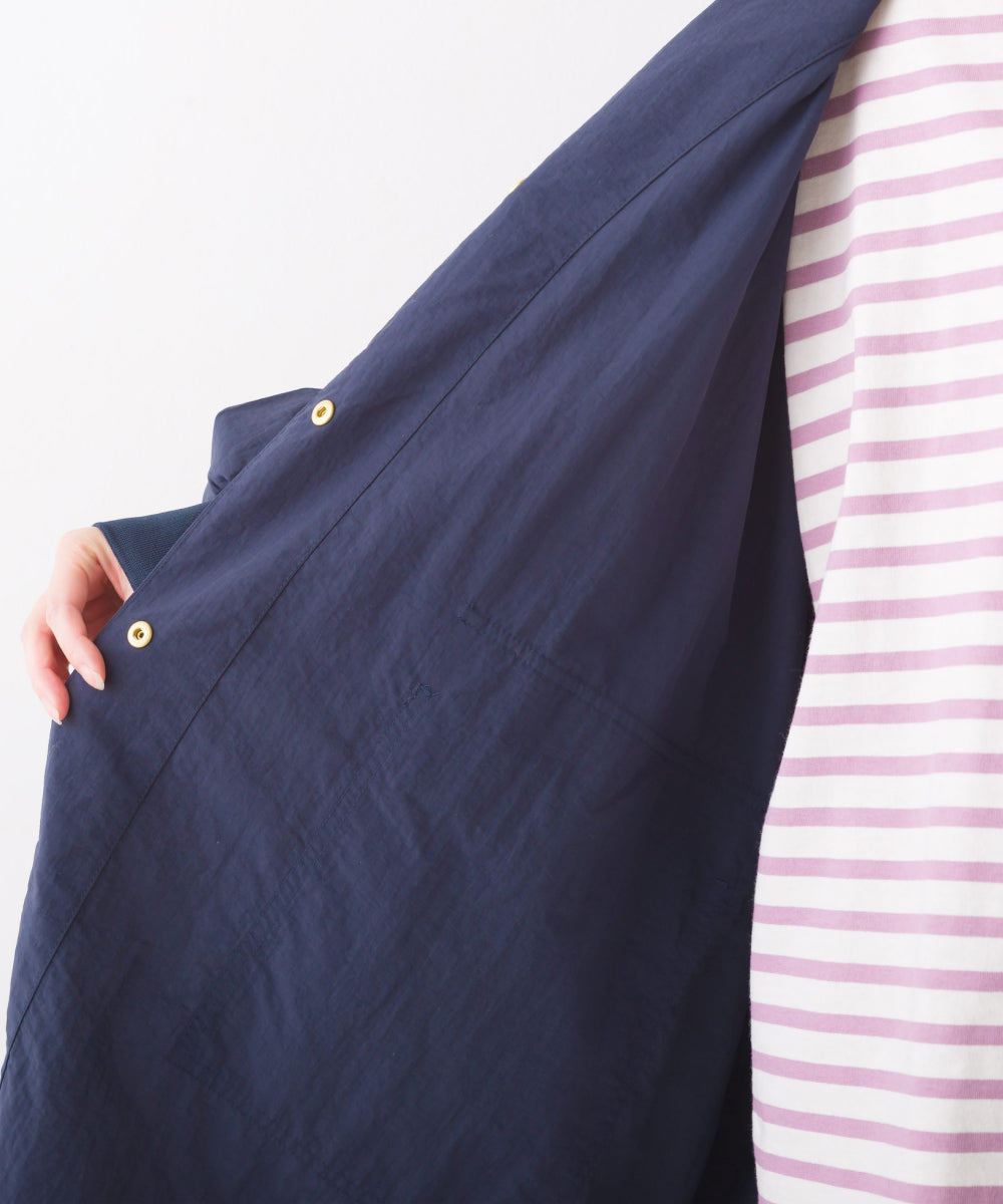 【hbA】【OMNES】ナイロン撥水加工ビッグポケットノーカラーアウター【7122-7135】