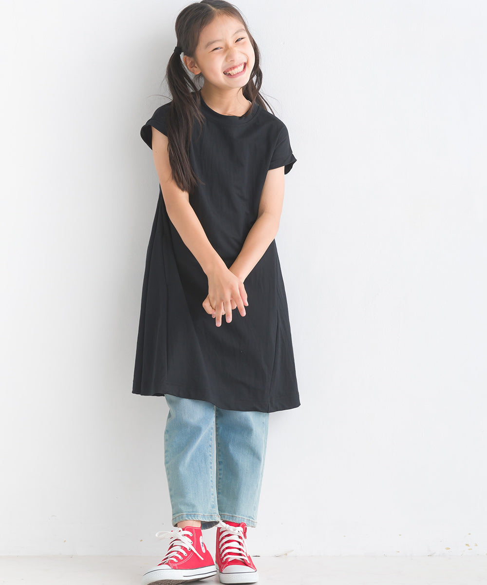 【OMNES】キッズ 接触冷感レーヨンナイロンAラインワンピース【7122-9075】