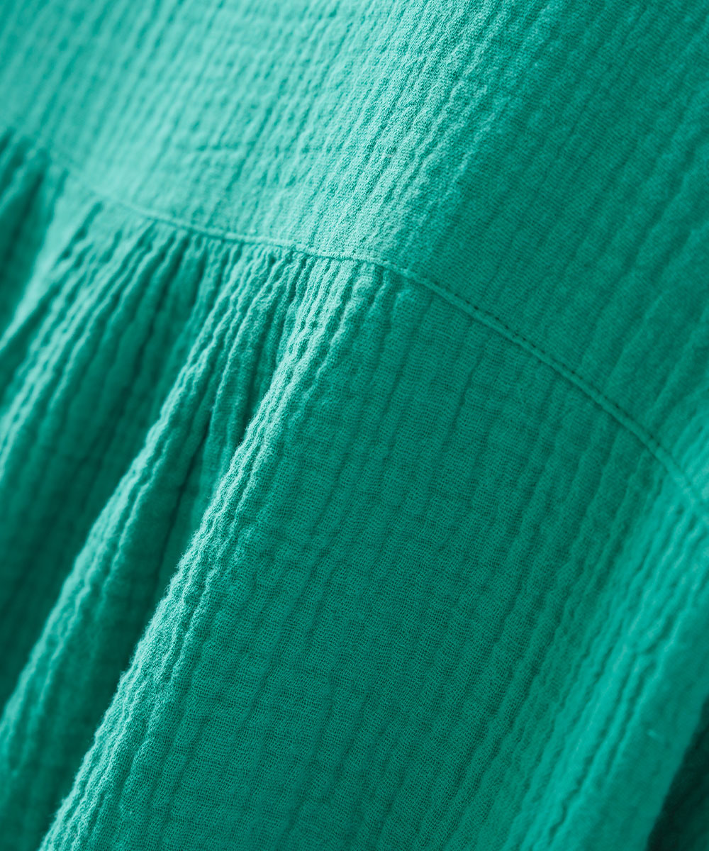 【OMNES】ダブルガーゼフレンチスリーブチュニックワンピース【7122-9080】