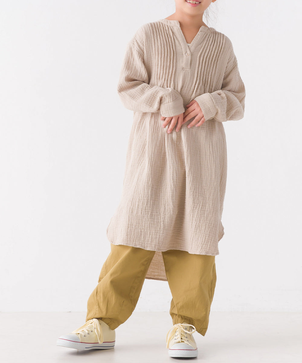 【OMNES】キッズ ダブルガーゼピンタックワンピース【7122-9089】