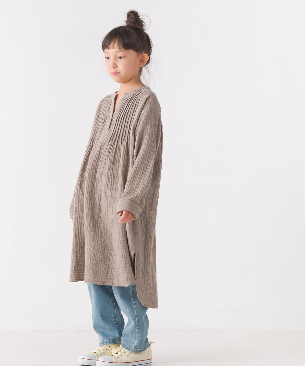 【OMNES】キッズ ダブルガーゼピンタックワンピース【7122-9089】