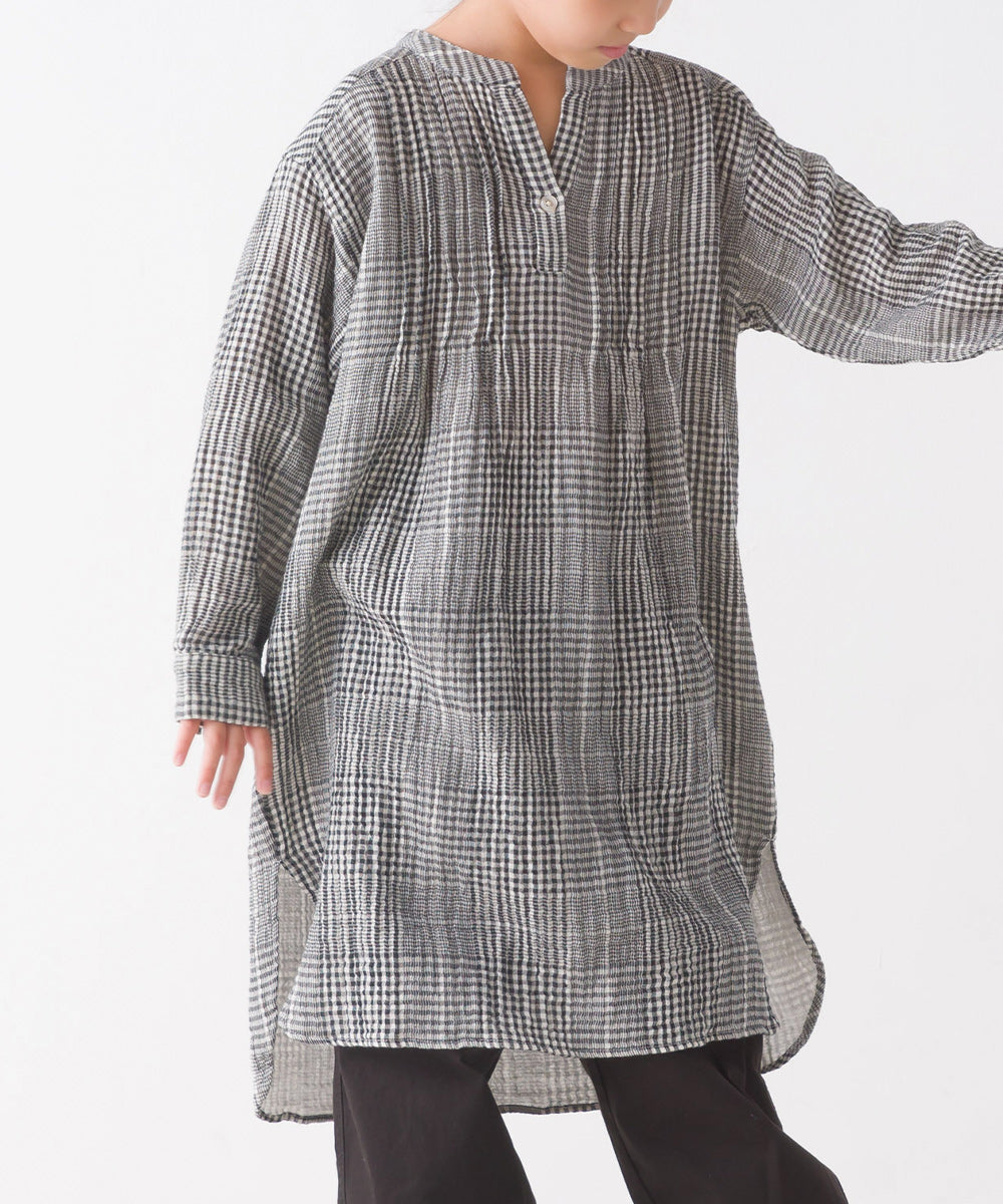 【OMNES】キッズ ダブルガーゼピンタックワンピース【7122-9089】