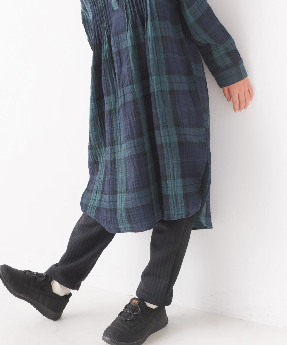 【OMNES】キッズ ダブルガーゼピンタックワンピース【7122-9089】