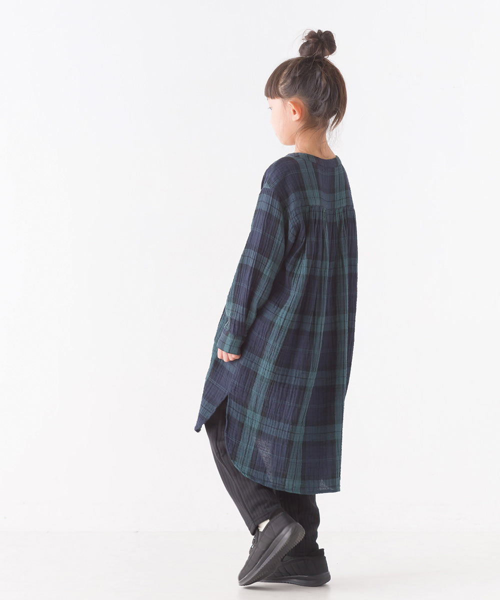 【OMNES】キッズ ダブルガーゼピンタックワンピース【7122-9089】
