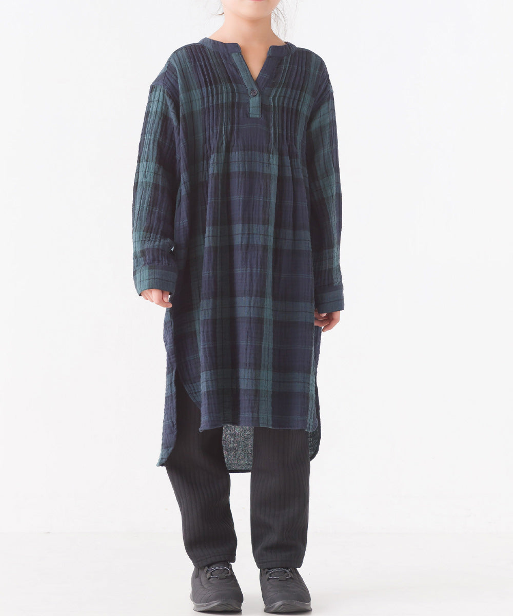 【OMNES】キッズ ダブルガーゼピンタックワンピース【7122-9089】