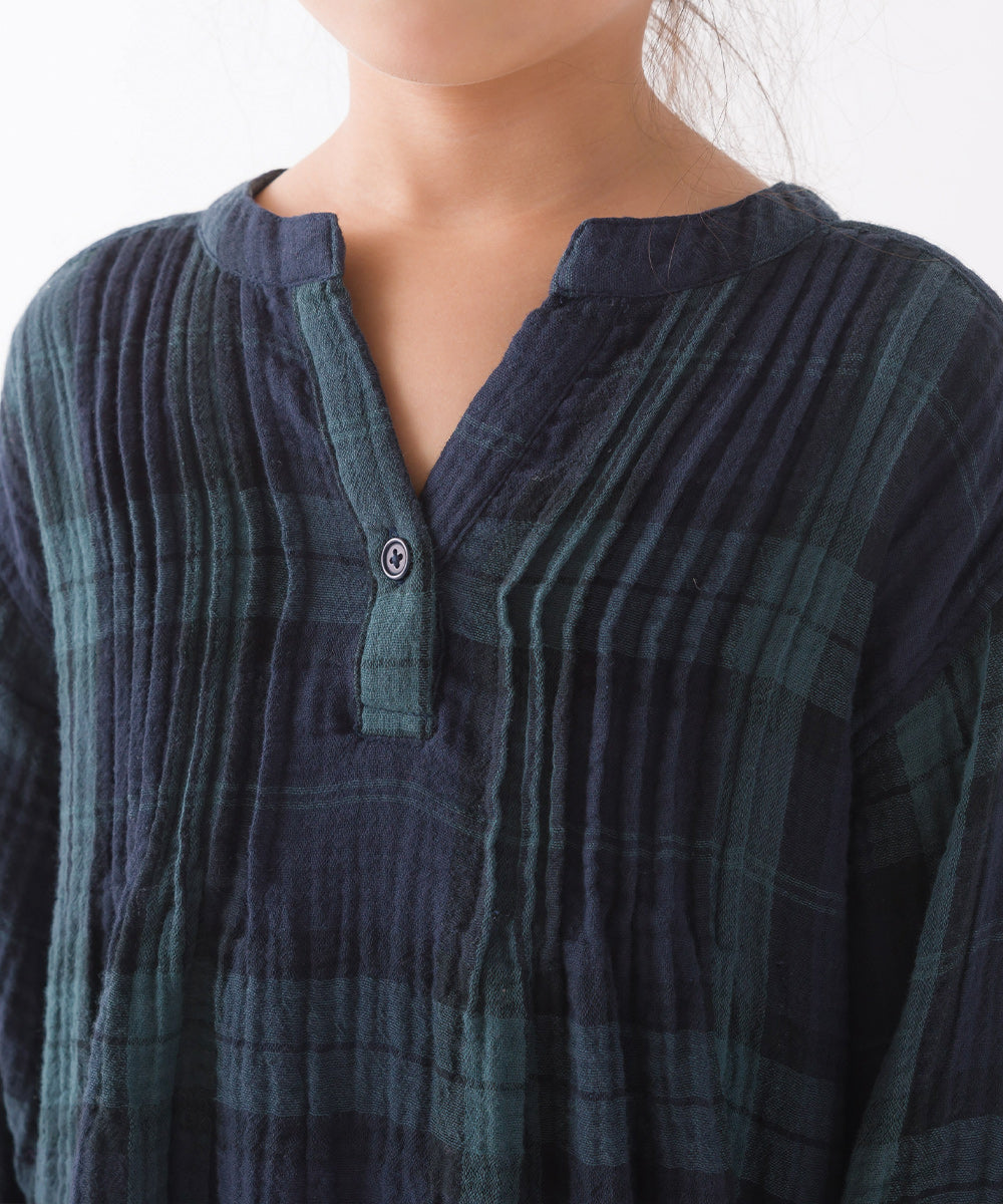 【OMNES】キッズ ダブルガーゼピンタックワンピース【7122-9089】