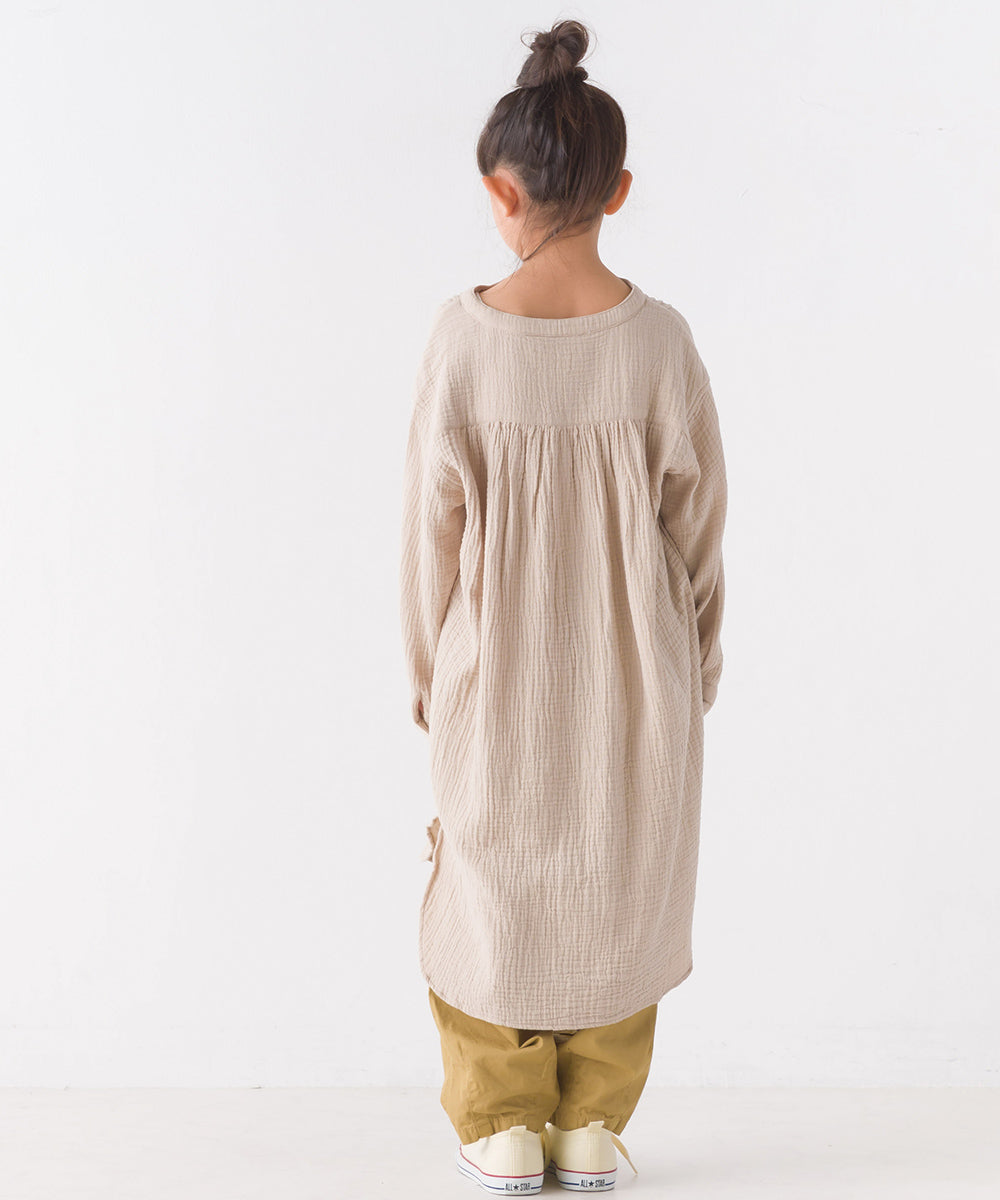 【OMNES】キッズ ダブルガーゼピンタックワンピース【7122-9089】