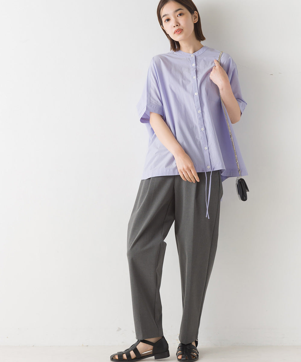 【OMNES】裾ドロストワイドシルエット半袖シャツ【7123-4167】