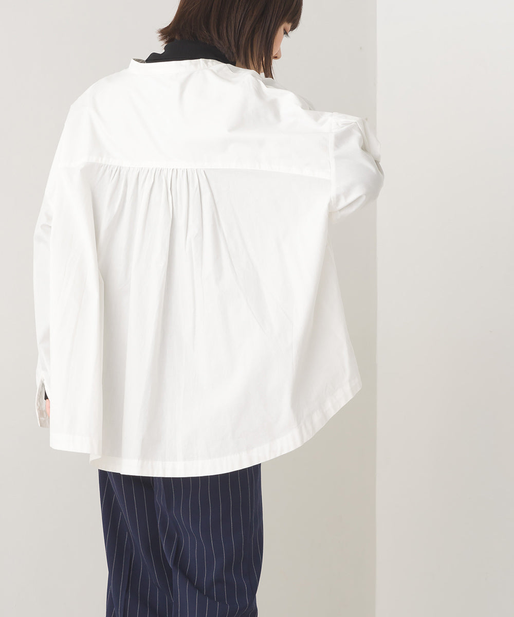 【OMNES】製品洗いコットンブロード ボリューム長袖シャツ【7123-4170】