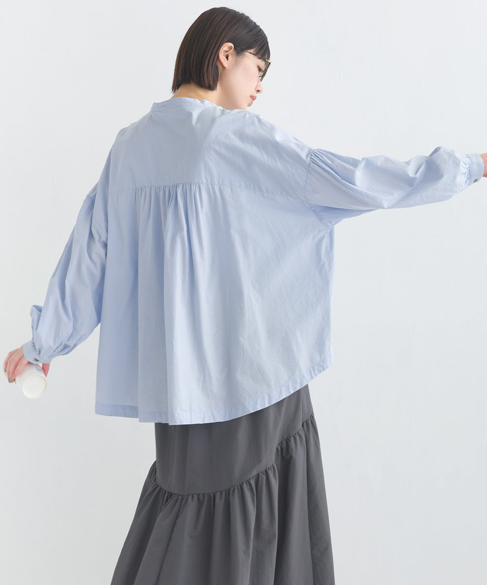 【OMNES】製品洗いコットンブロード ボリューム長袖シャツ【7123-4170】