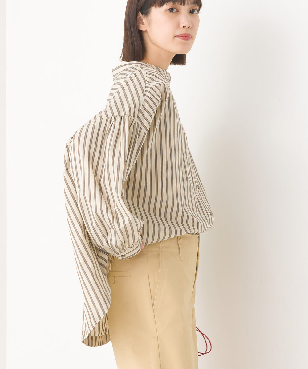 【OMNES】製品洗いコットンブロード ボリューム長袖シャツ【7123-4170】