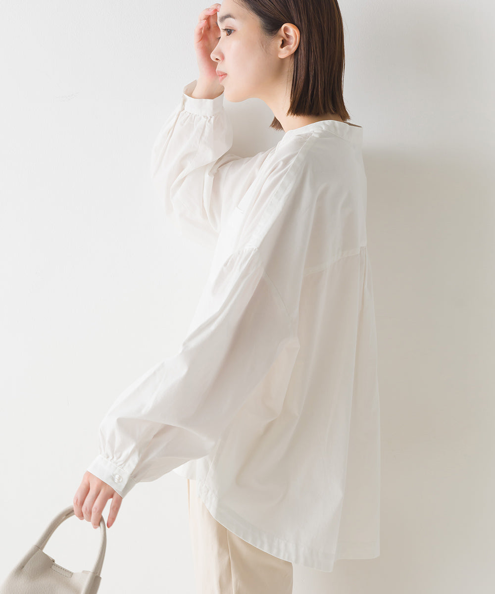 【OMNES】製品洗いコットンブロード ボリューム長袖シャツ【7123-4170】