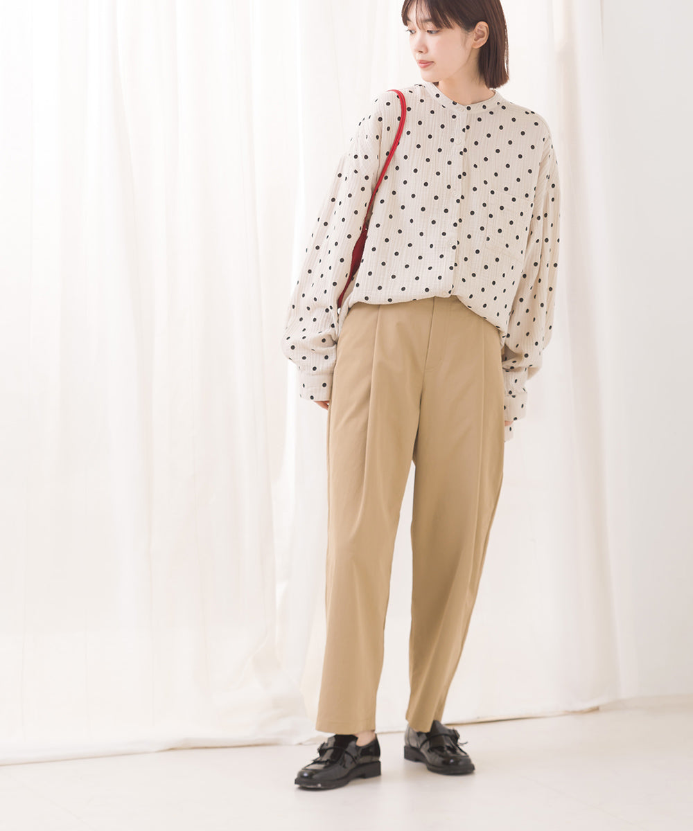 【OMNES】ダブルガーゼワイドシルエット長袖シャツ【7123-4176】