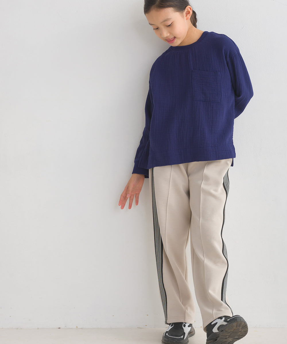 【OMNES】キッズ ダブルガーゼ ポケット付き長袖Tシャツ【7123-4180】