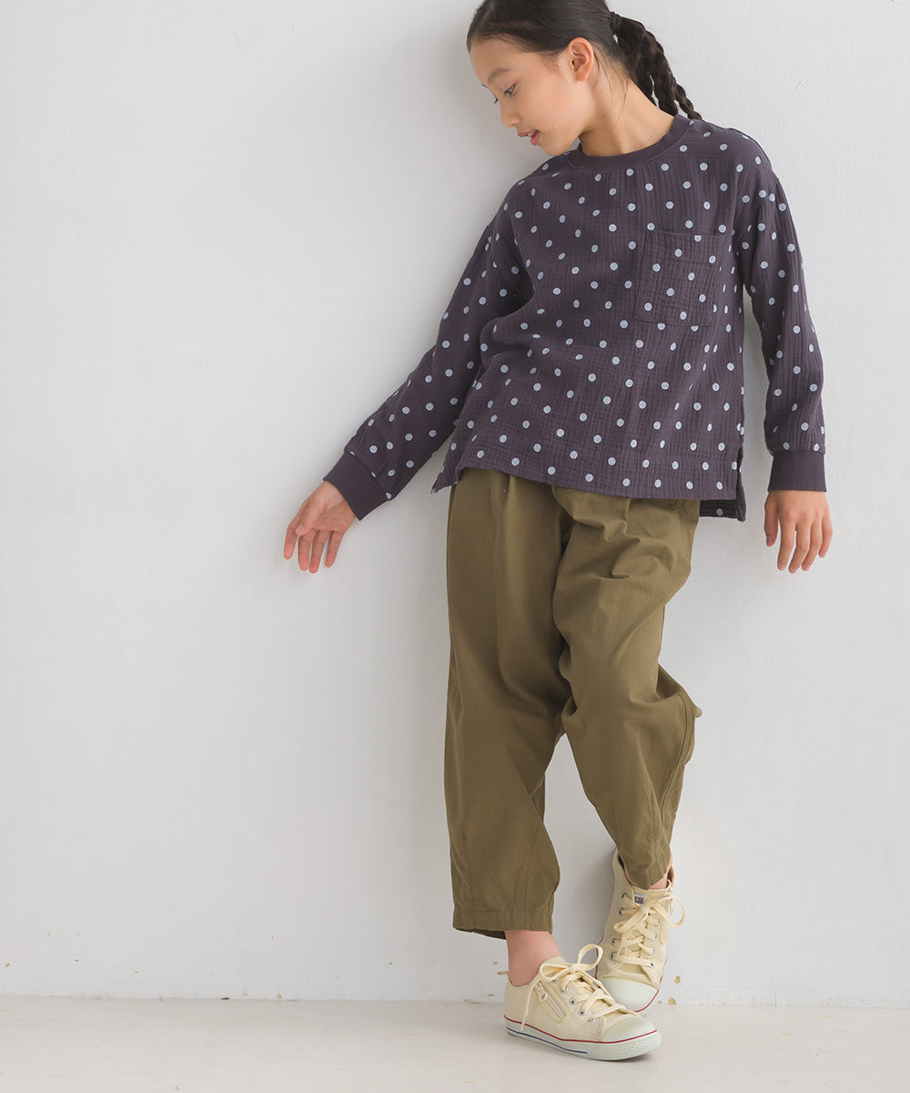 【OMNES】キッズ ダブルガーゼ ポケット付き長袖Tシャツ【7123-4180】