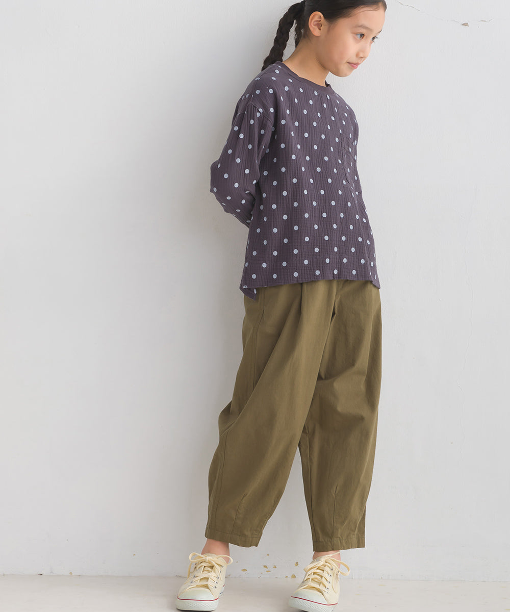 【OMNES】キッズ ダブルガーゼ ポケット付き長袖Tシャツ【7123-4180】